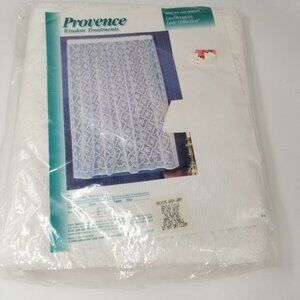 Vintage 90s Provence Window Treatment Curtain Panel Lace 60" x 84"  White New